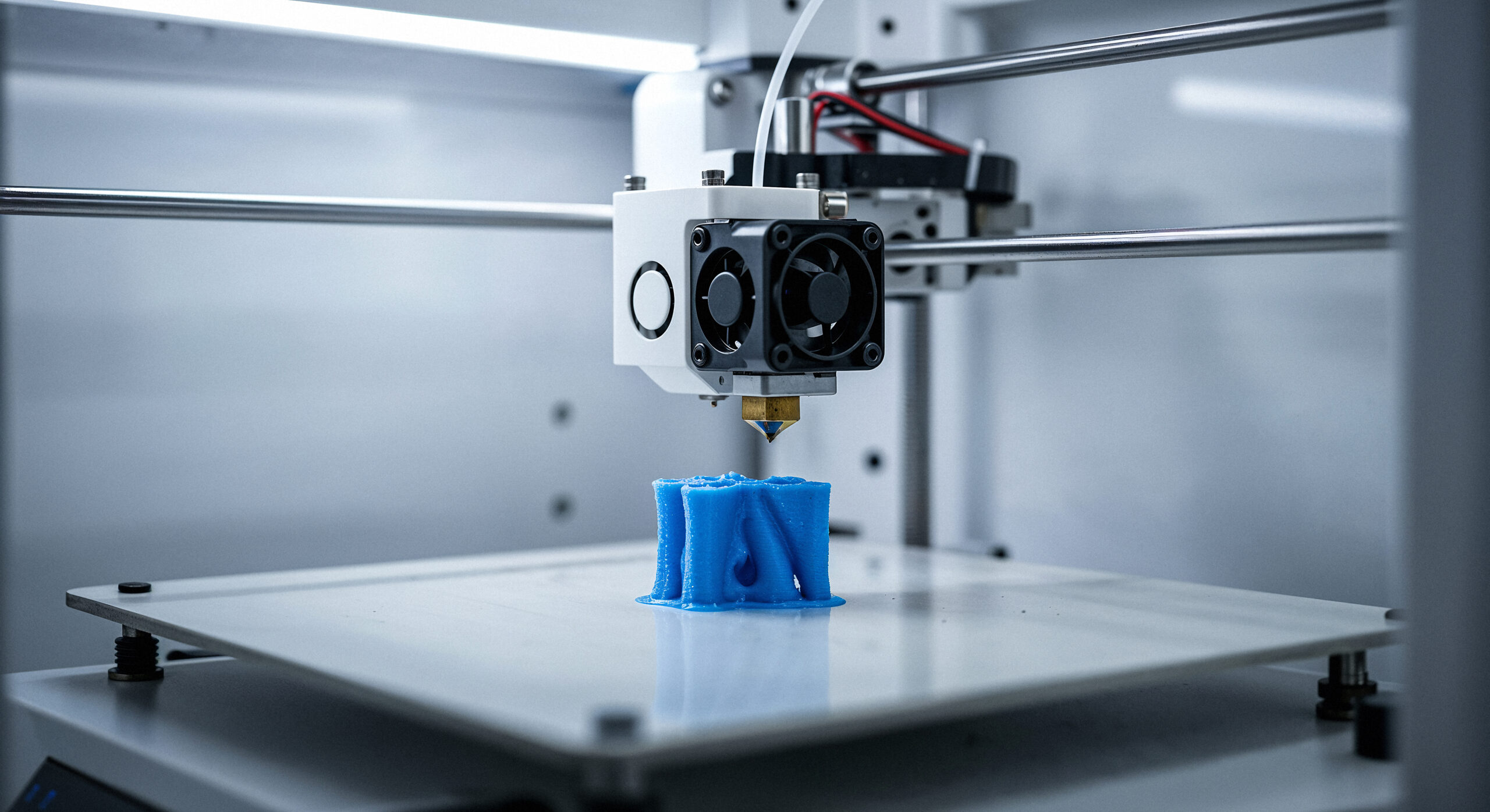 3d printing blue object